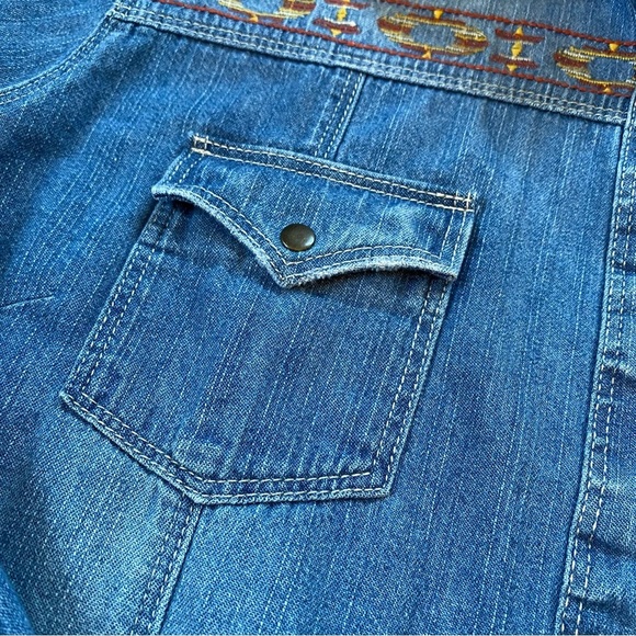 Wrangler Embroidered Denim Snap Button Shirt - Picture 8 of 8